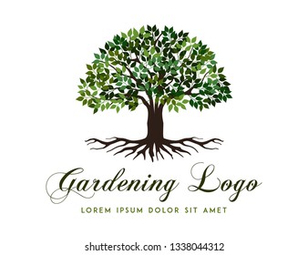 Tree logo vector template, logo for greening and caring for the environment