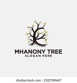 Tree logo vector various tree logos with symbol of fertility power and wishing tree 