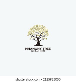 Tree logo vector various tree logos with lush leaves symbol of the power of fertility and hope tree