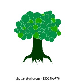 Tree logos collection in flat style