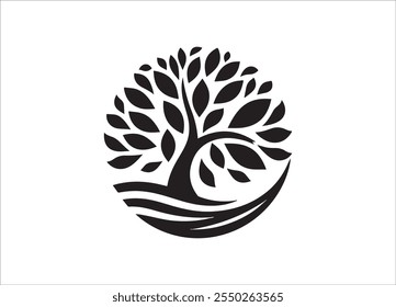 Colección de logotipos de árboles en estilo plano 1.eps