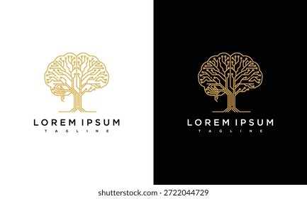 Logotipos de árbol mostrados en fondos contrastantes con texto de marcador de posición