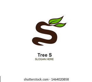 tree logos and leaves that form the letter S ready to use for your business needs