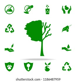 tree lost leaves green icon. greenpeace icons universal set for web and mobile