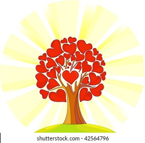 Tree love in beams sun.