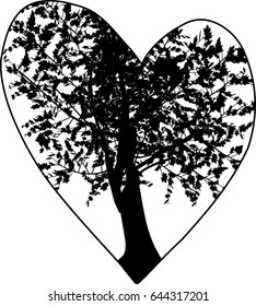 Tree of love for design. Vector
