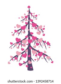 Tree of love heart romance tenderness tattoo print happiness kisses Valentine's Day
