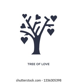 Baum der Liebe einzeln Symbol. Einfache Elementgrafik aus dem ökologischen Konzept. Baum von Liebe bearbeitbaren Logo-Design auf weißem Hintergrund. Kann für Web und Mobile verwendet werden.