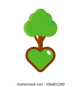 Tree Love Logo Icon Design