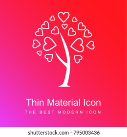 Tree of love red and pink gradient material white icon minimal design