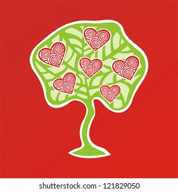 Tree of love vector illustration