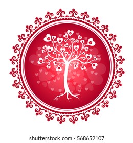 Tree of Love vector illustration Valentines Day