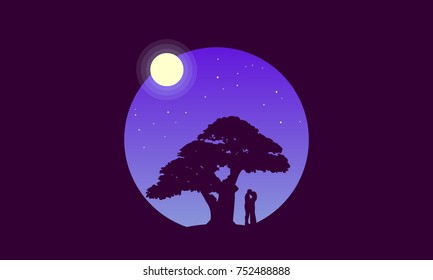 Couple Under Moon Images Stock Photos Vectors Shutterstock