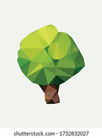 Tree Low Poly Art - Isolated on white
