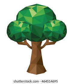 tree low poly isolated icon design, vector illustration  graphic 