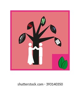 tree, lucky, abstract, icon