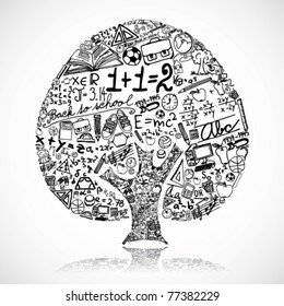 Tree made of education symbols