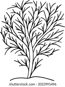 A tree made of lines. Tree symbol. Simple vector drawing of a tree.