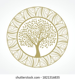 tree mandala, vector graphic design element