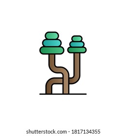 Tree, mangrove color gradient vector icon