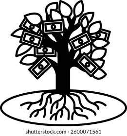 A tree with many leaves and many bills