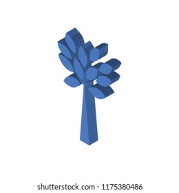 Tree with many leaves isometric left top view 3D icon