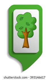 Tree map sign icon in cartoon style on white background