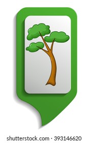 Tree map sign icon in cartoon style on white background