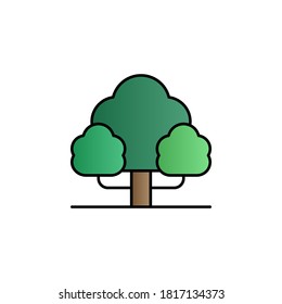 Tree, maple color gradient vector icon