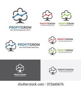 Tree Marketing Company Logo, Tree profit grow Brand