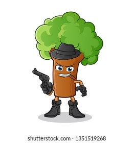 tree mavia mascot vector cartoon illustration