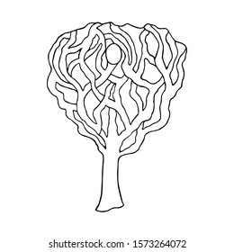 tree maze isolated on white. eps10 vector illustration. hand drawing