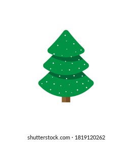 Tree Merry Christmas Icon Isolated Vector esp 10
