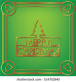 tree and merry christmas text design for shop sign, business, celebration, and event