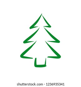 Tree Merry Christmas vector icon