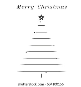 Tree. Merry Christmas. Xmas-tree. holiday. white background
