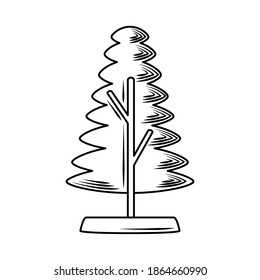 Baum minimale botanische Dekoration Linear-Stil Symbol Vektorgrafik