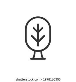 Tree minimal line icon. Web stroke symbol design. Tree sign isolated on a white background. Premium line icon.