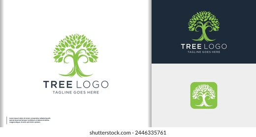 tree minimal logo vector symbol illustration design, nature tree symbol art logo inspiration.