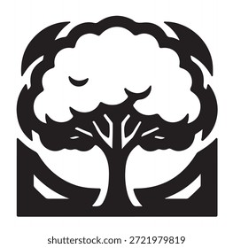 Árbol, silueta minimalista y simple - Ilustración vectorial de varias siluetas de árboles detallados, árbol con raíces, naturaleza, hoja, rama, silueta, ícono, Vector Árbol realista Ilustración