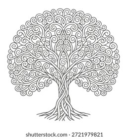Árbol, silueta minimalista y simple - Ilustración vectorial de varias siluetas de árboles detallados, árbol con raíces, naturaleza, hoja, rama, silueta, ícono, Vector Árbol realista Ilustración