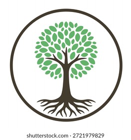 Árbol, silueta minimalista y simple - Ilustración vectorial de varias siluetas de árboles detallados, árbol con raíces, naturaleza, hoja, rama, silueta, ícono, Vector Árbol realista Ilustración