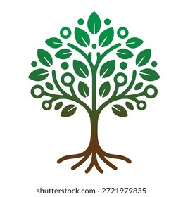 Árbol, silueta minimalista y simple - Ilustración vectorial de varias siluetas de árboles detallados, árbol con raíces, naturaleza, hoja, rama, silueta, ícono, Vector Árbol realista Ilustración