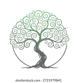 Árbol, silueta minimalista y simple - Ilustración vectorial de varias siluetas de árboles detallados, árbol con raíces, naturaleza, hoja, rama, silueta, ícono, Vector Árbol realista Ilustración