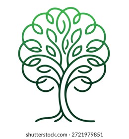 Árbol, silueta minimalista y simple - Ilustración vectorial de varias siluetas de árboles detallados, árbol con raíces, naturaleza, hoja, rama, silueta, ícono, Vector Árbol realista Ilustración