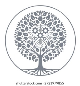 Árbol, silueta minimalista y simple - Ilustración vectorial de varias siluetas de árboles detallados, árbol con raíces, naturaleza, hoja, rama, silueta, ícono, Vector Árbol realista Ilustración