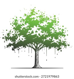 Árbol, silueta minimalista y simple - Ilustración vectorial de varias siluetas de árboles detallados, árbol con raíces, naturaleza, hoja, rama, silueta, ícono, Vector Árbol realista Ilustración