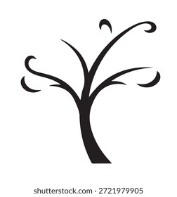 Árbol, silueta minimalista y simple - Ilustración vectorial de varias siluetas de árboles detallados, árbol con raíces, naturaleza, hoja, rama, silueta, ícono, Vector Árbol realista Ilustración