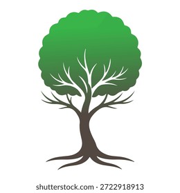Árvore, minimalista e silhueta simples - ilustração vetorial vários silhueta de árvore detalhada, árvore com raízes floresta, natureza, folha, ramo, silhueta, ícone, vetor Ilustração de árvore realista
