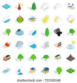 Tree and misc icons set. Isometric style of 36 vector icons for web isolated on white background